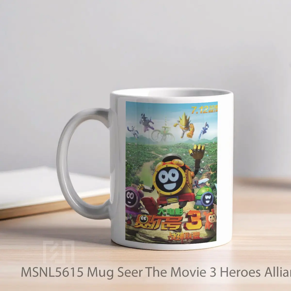 Mug Seer The Movie 3 Heroes Alliance Gelas Keramik Tema Film MSNL5615 - Tampak Kiri