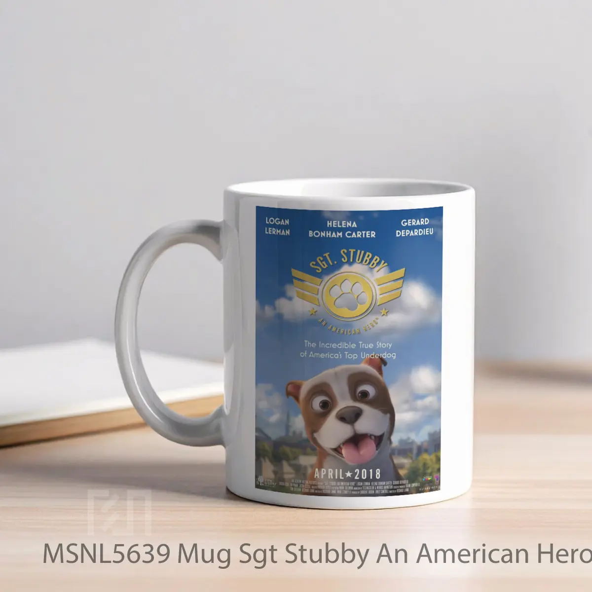 Mug Sgt Stubby An American Hero Gelas Keramik Tema Film MSNL5639 - Tampak Kiri