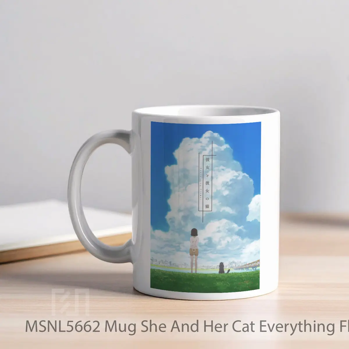 Mug She And Her Cat Everything Flows Gelas Keramik Tema Film MSNL5662 - Tampak Kiri