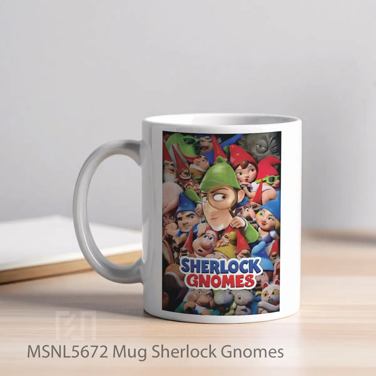 Mug Sherlock Gnomes Gelas Keramik Tema Film MSNL5672 - Tampak Kiri