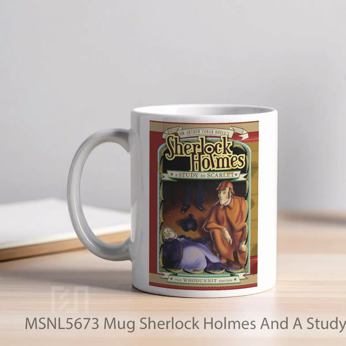 Mug Sherlock Holmes And A Study In Scarlet Gelas Keramik Tema Film MSNL5673 - Tampak Kiri