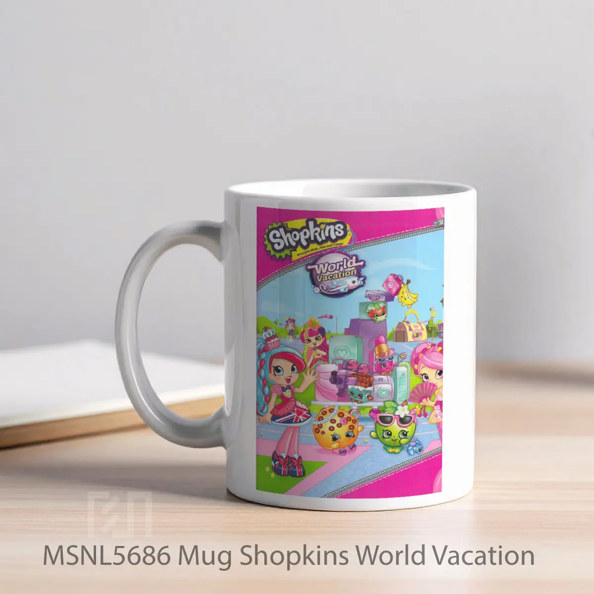 Mug Shopkins World Vacation Gelas Keramik Tema Film MSNL5686 - Tampak Kiri