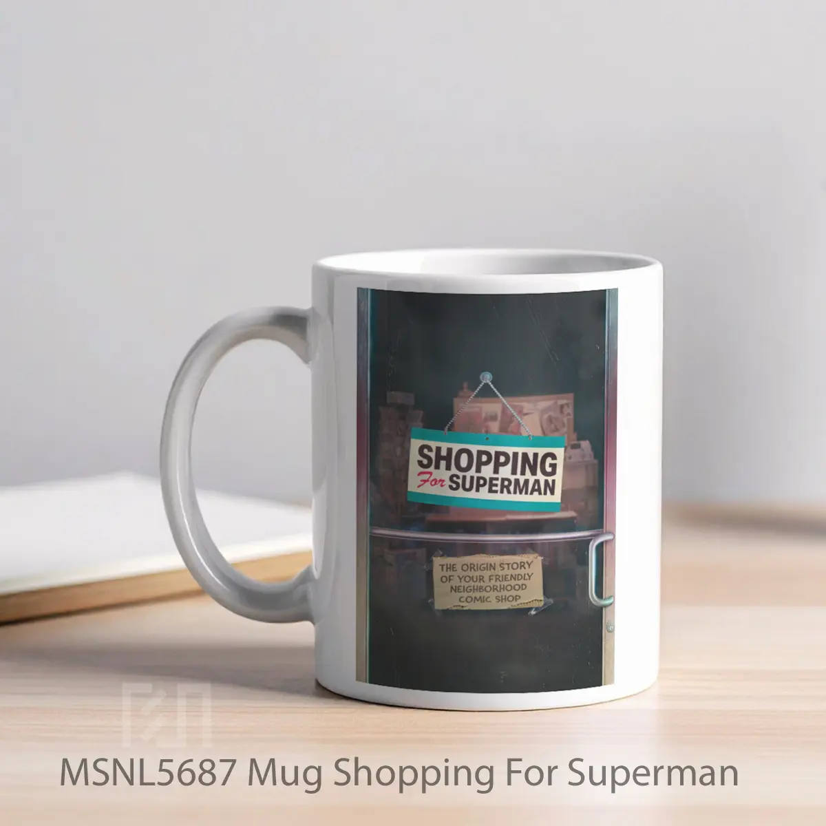 Mug Shopping For Superman Gelas Keramik Tema Film MSNL5687 - Tampak Kiri