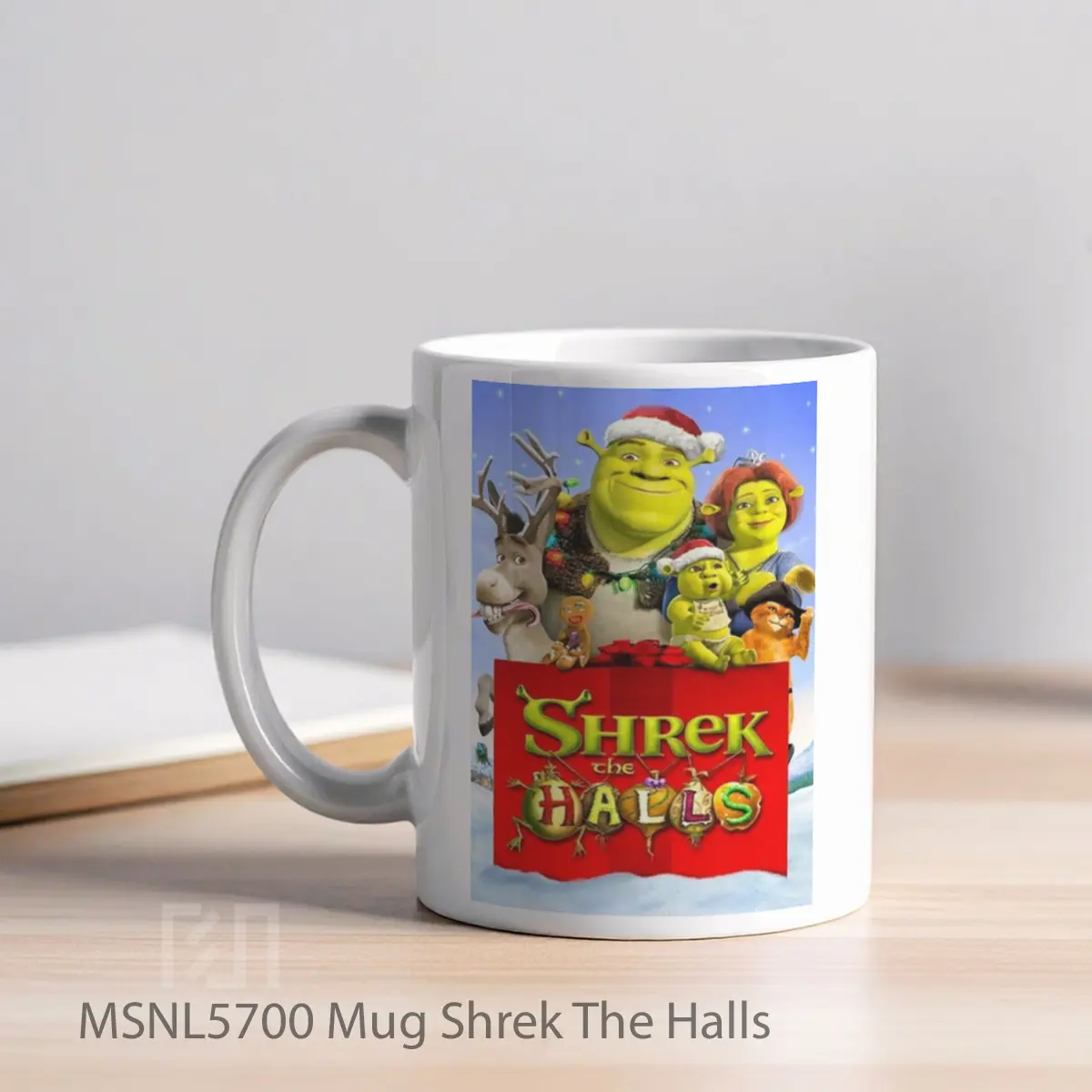 Mug Shrek The Halls Gelas Keramik Tema Film MSNL5700 - Tampak Kiri