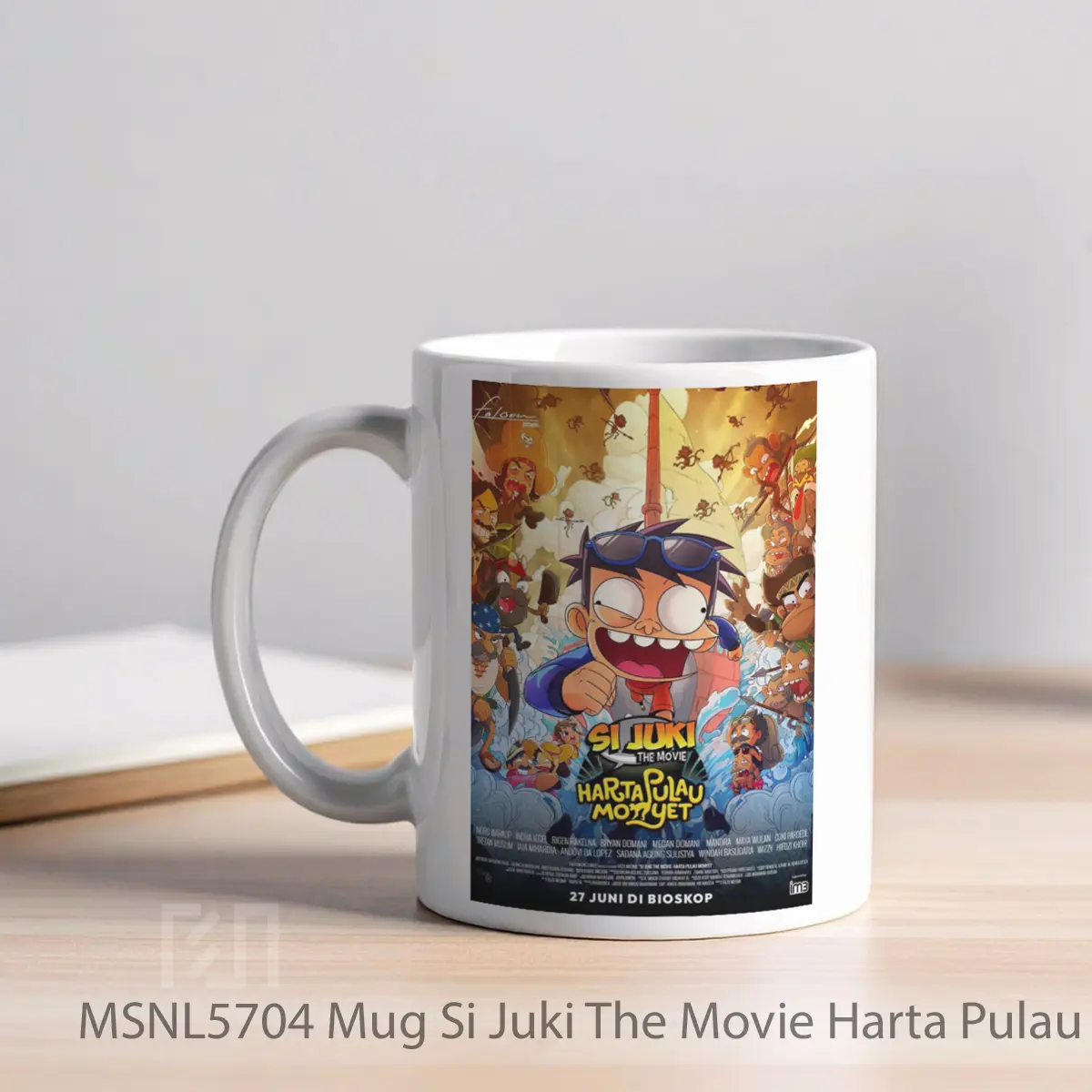 Mug Si Juki The Movie Harta Pulau Monyet Gelas Keramik Tema Film MSNL5704 - Tampak Kiri