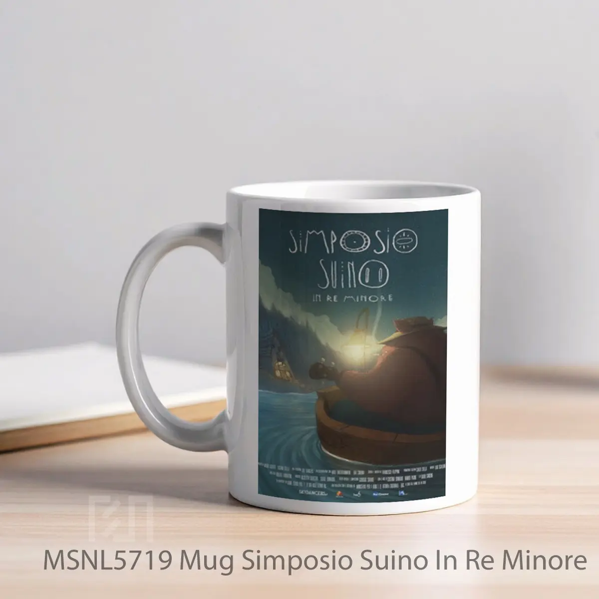 Mug Simposio Suino In Re Minore Gelas Keramik Tema Film MSNL5719 - Tampak Kiri