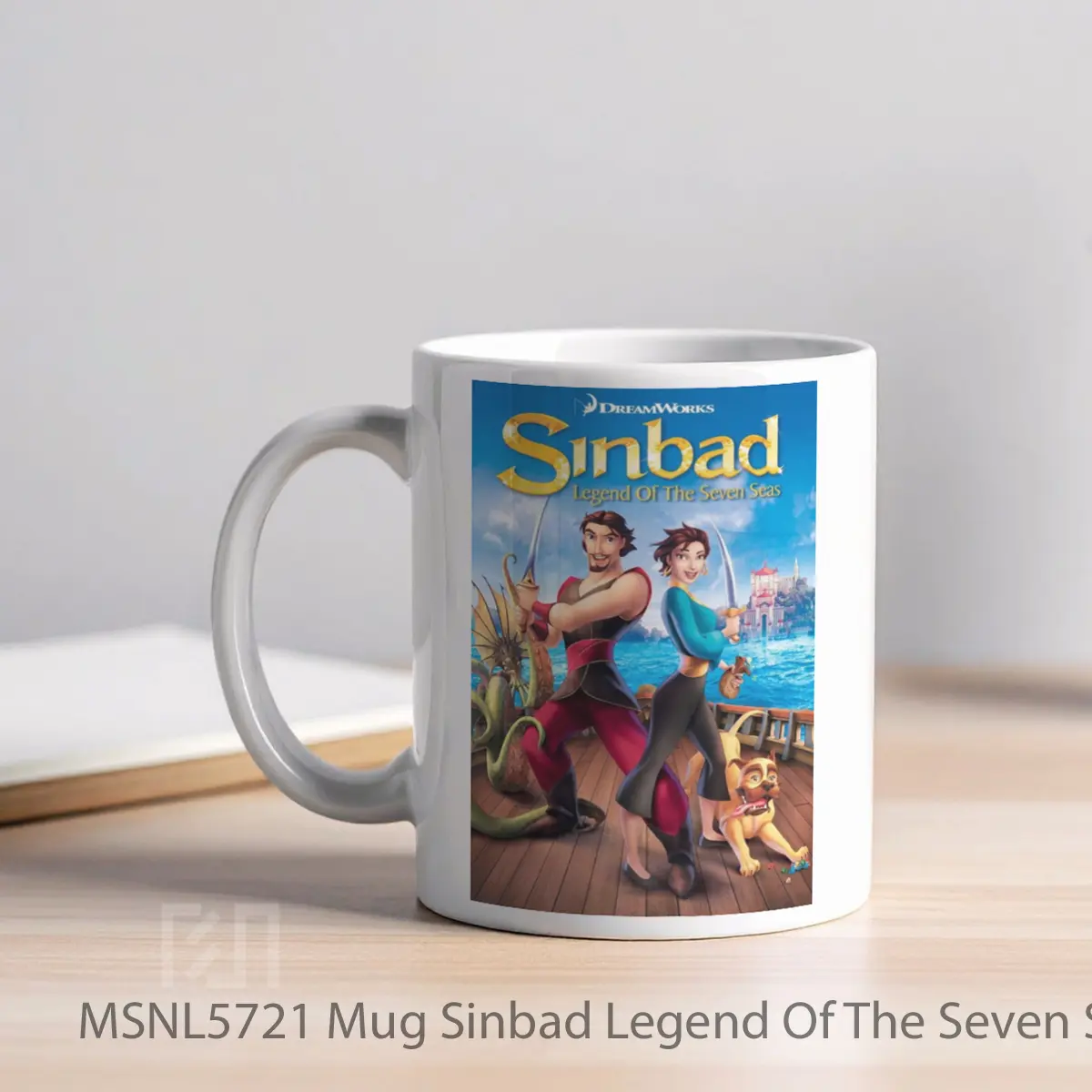 Mug Sinbad Legend Of The Seven Seas Gelas Keramik Tema Film MSNL5721 - Tampak Kiri
