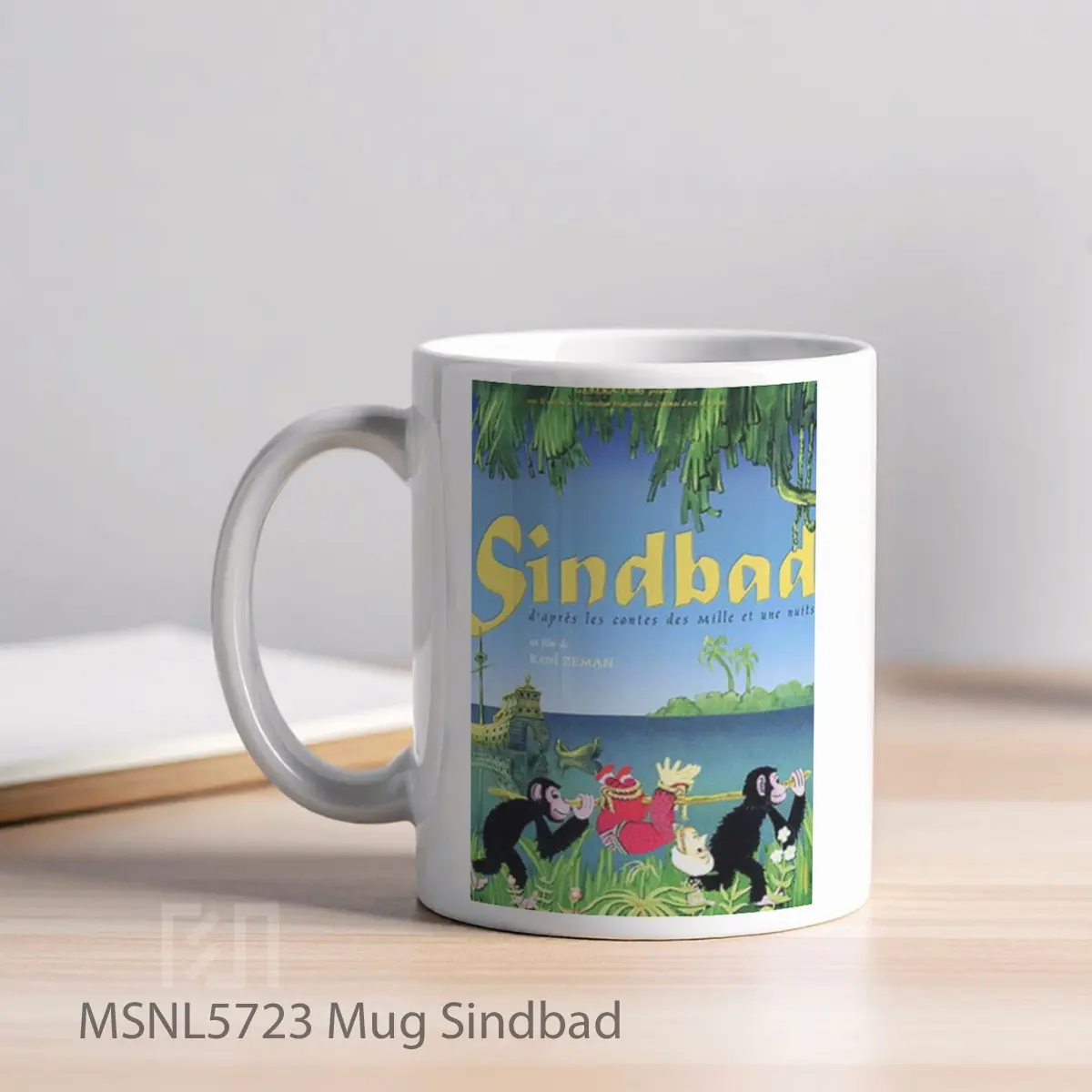 Mug Sindbad Gelas Keramik Tema Film MSNL5723 - Tampak Kiri
