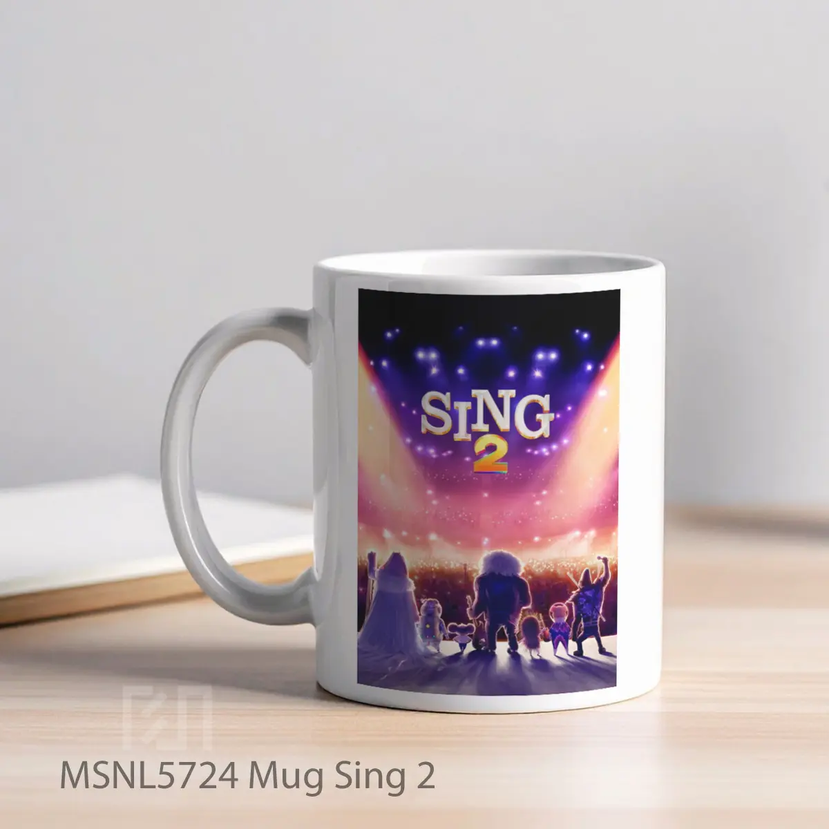 Mug Sing 2 Gelas Keramik Tema Film MSNL5724 - Tampak Kiri