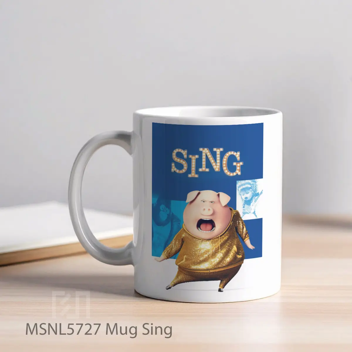 Mug Sing Gelas Keramik Tema Film MSNL5727 - Tampak Kiri