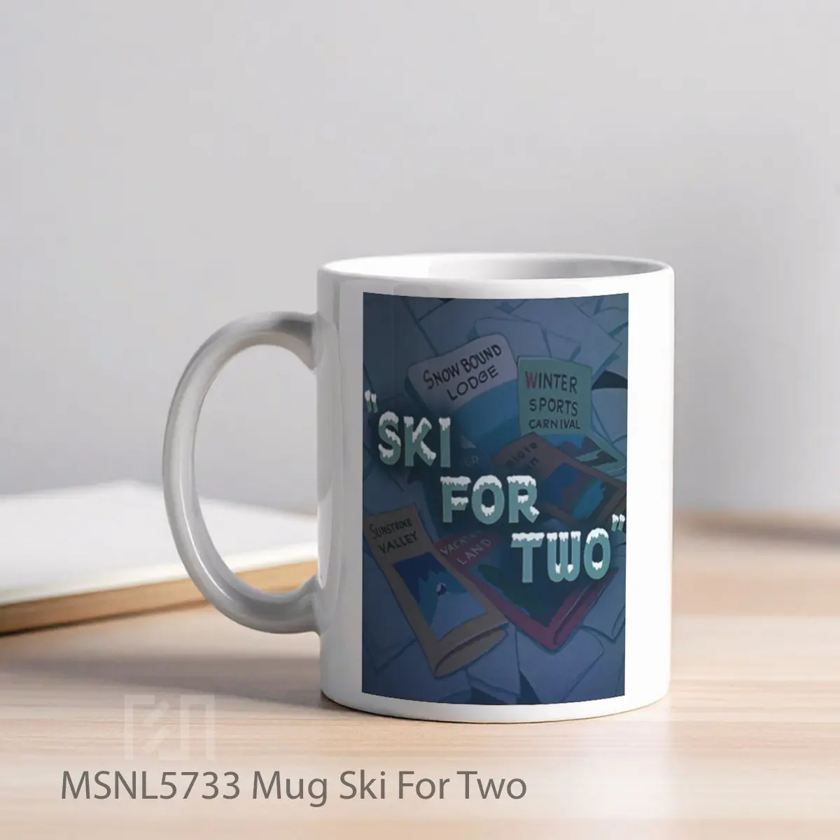 Mug Ski For Two Gelas Keramik Tema Film MSNL5733 - Tampak Kiri