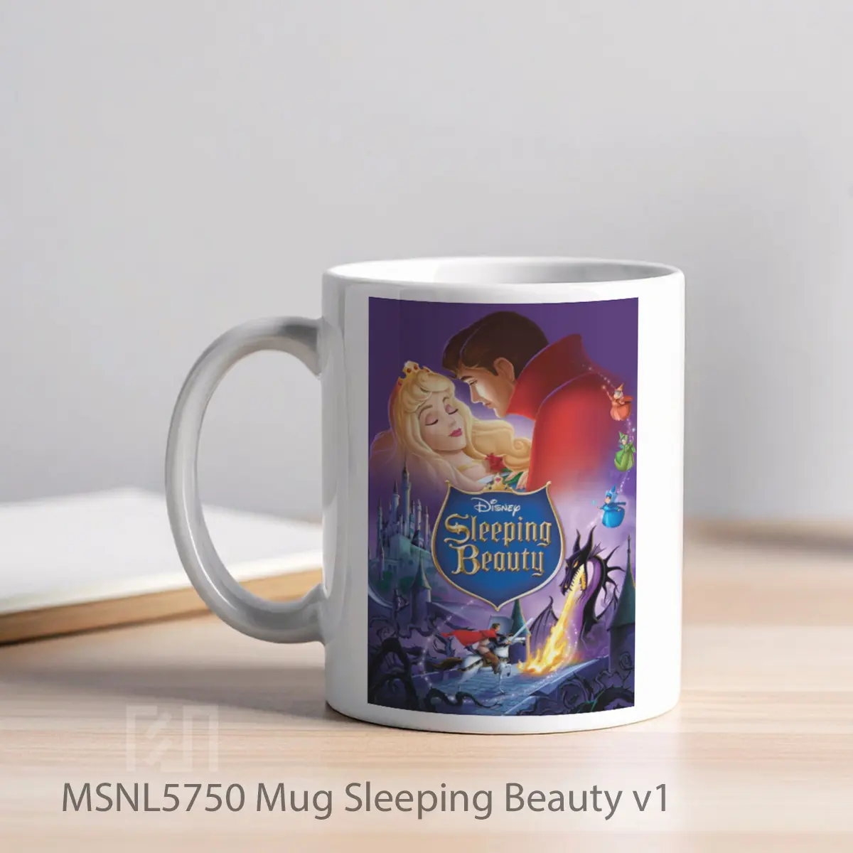 Mug Sleeping Beauty V1 Gelas Keramik Tema Film MSNL5750 - Tampak Kiri