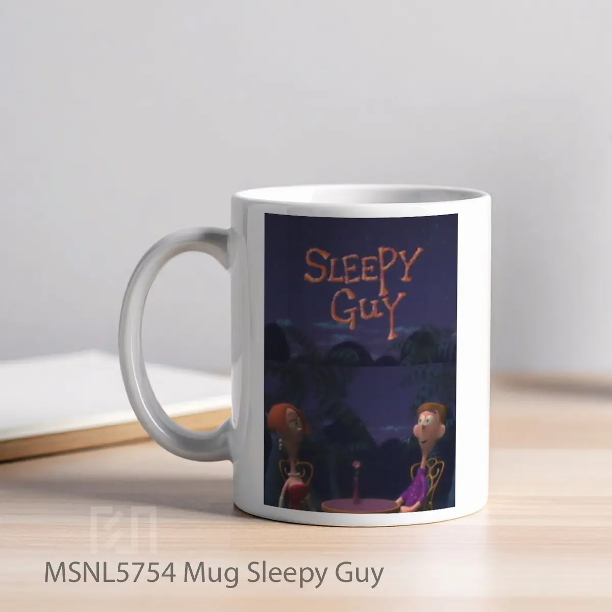 Mug Sleepy Guy Gelas Keramik Tema Film MSNL5754 - Tampak Kiri