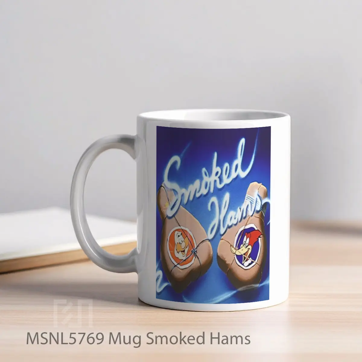 Mug Smoked Hams Gelas Keramik Tema Film MSNL5769 - Tampak Kiri