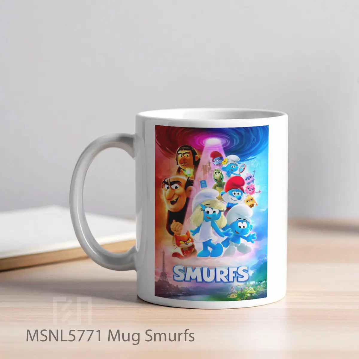 Mug Smurfs Gelas Keramik Tema Film MSNL5771 - Tampak Kiri