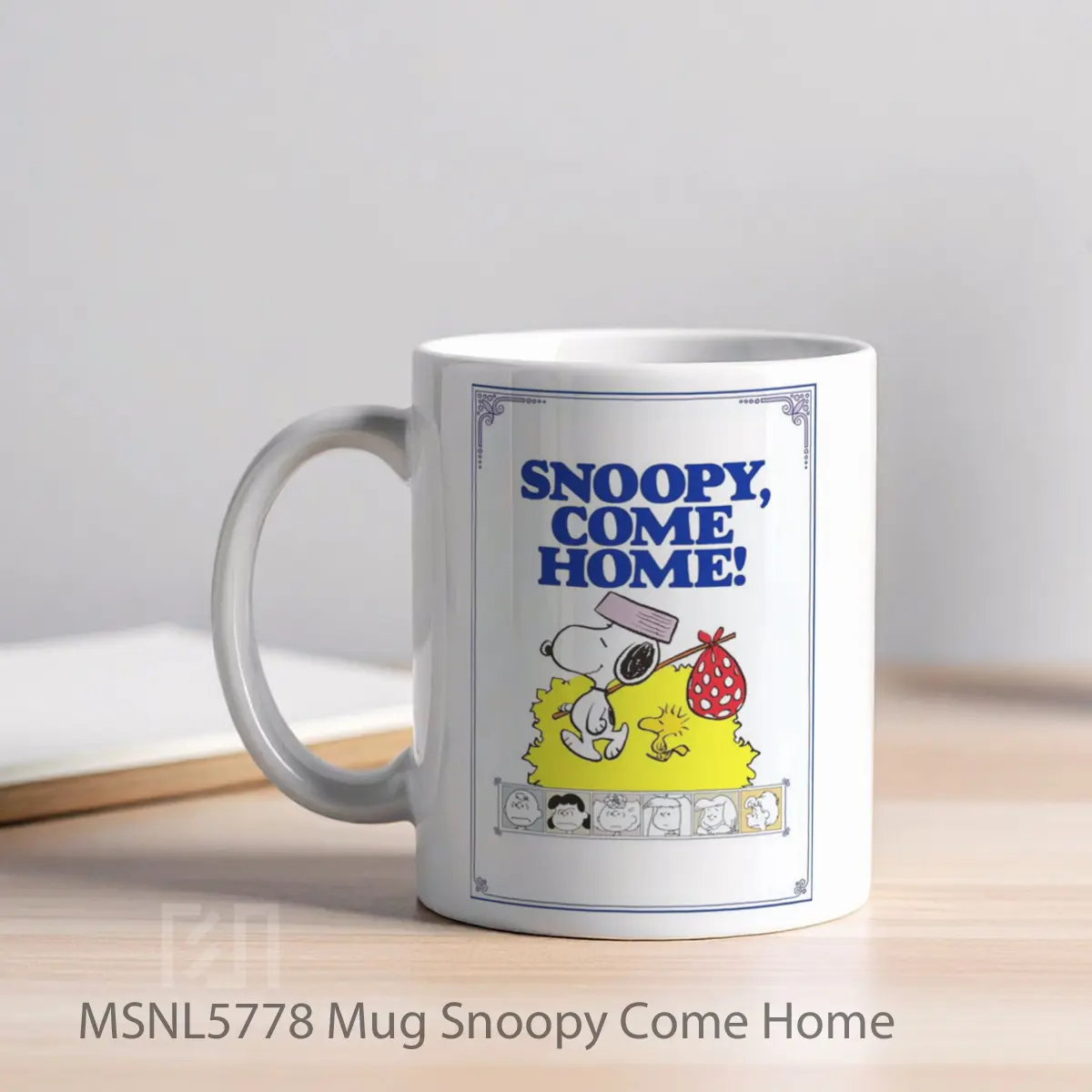 Mug Snoopy Come Home Gelas Keramik Tema Film MSNL5778 - Tampak Kiri