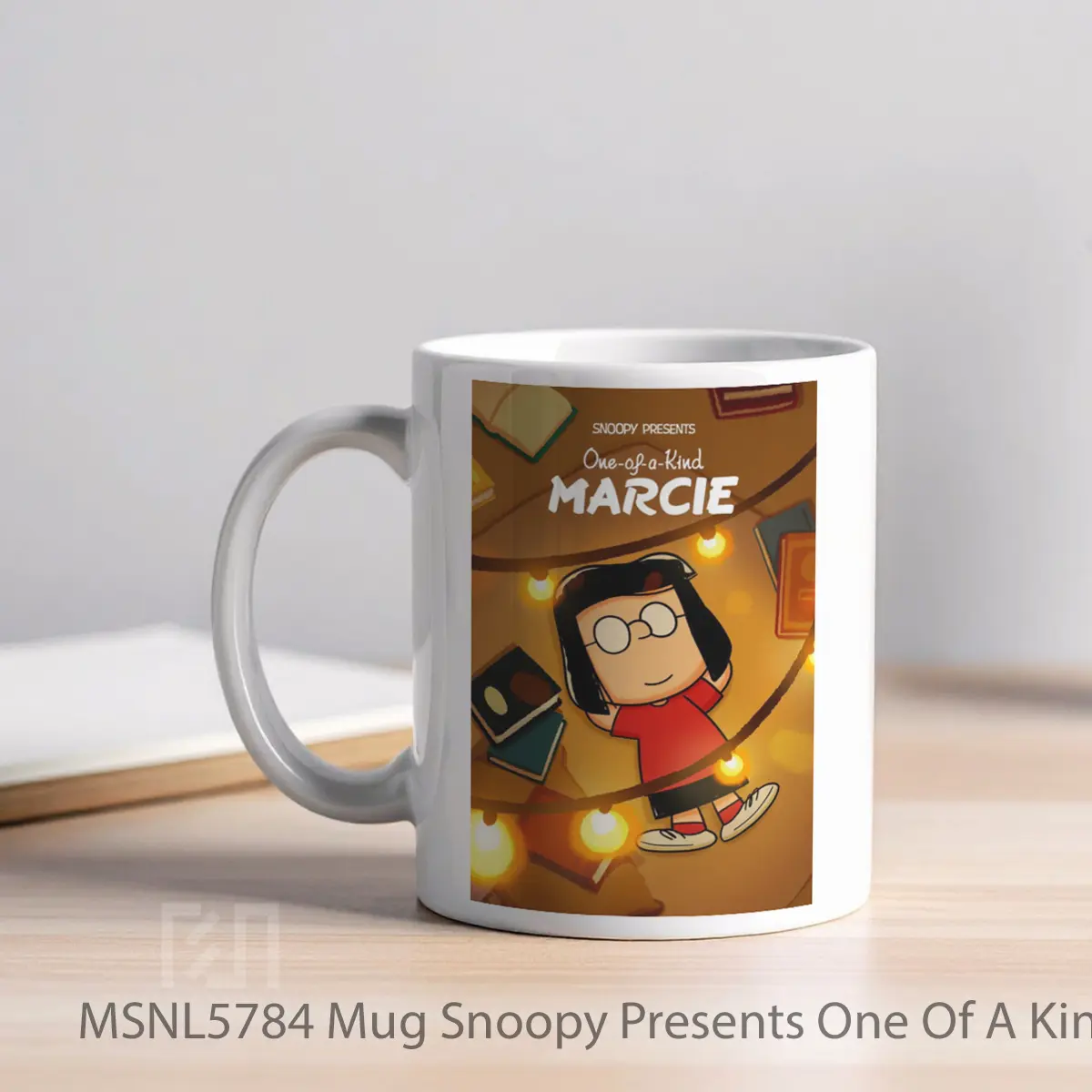 Mug Snoopy Presents One Of A Kind Marcie Gelas Keramik Tema Film MSNL5784 - Tampak Kiri