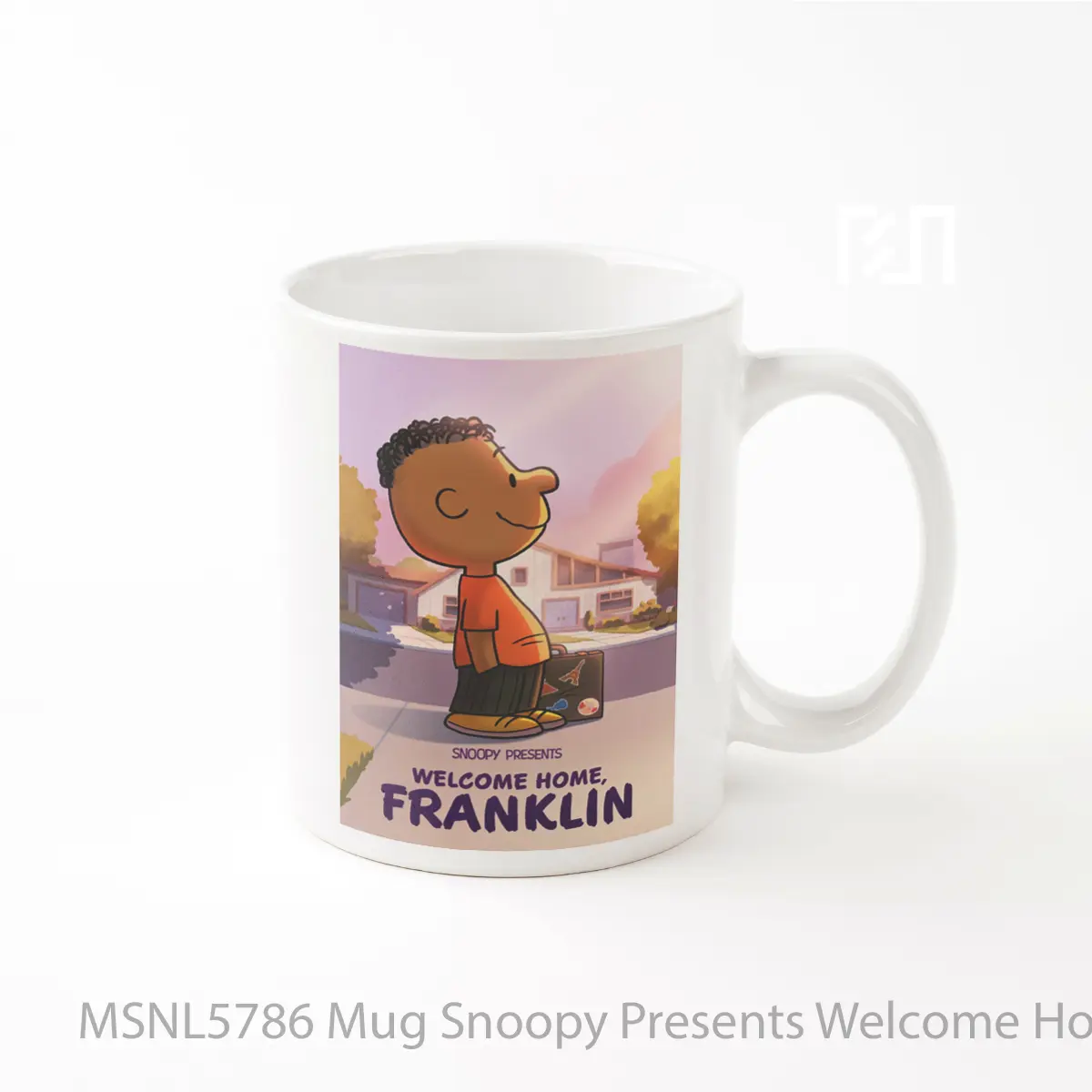 Mug Snoopy Presents Welcome Home Franklin Gelas Keramik Tema Film MSNL5786