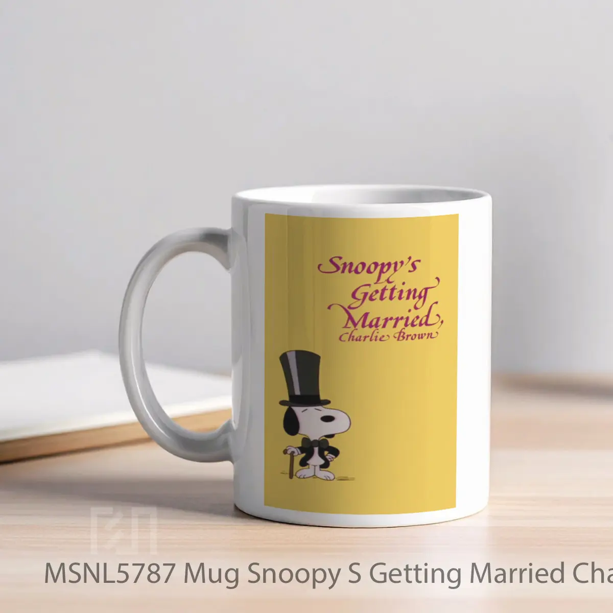 Mug Snoopy S Getting Married Charlie Brown Gelas Keramik Tema Film MSNL5787 - Tampak Kiri