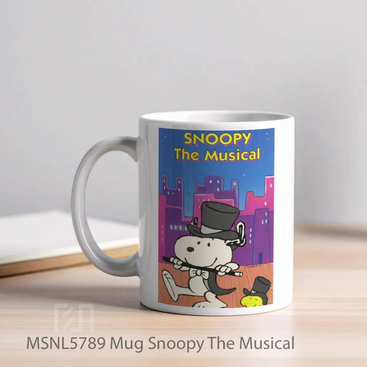 Mug Snoopy The Musical Gelas Keramik Tema Film MSNL5789 - Tampak Kiri