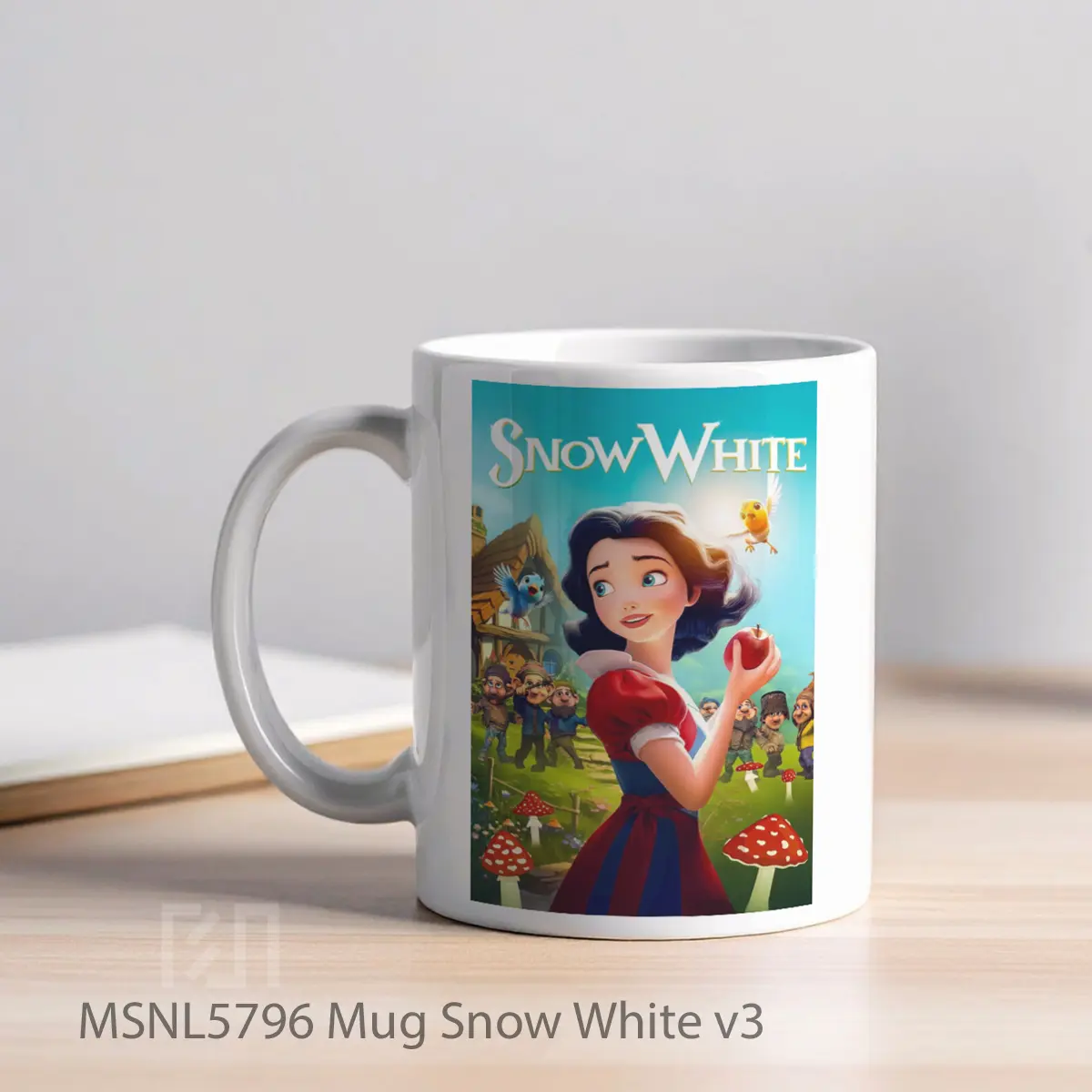 Mug Snow White V3 Gelas Keramik Tema Film MSNL5796 - Tampak Kiri
