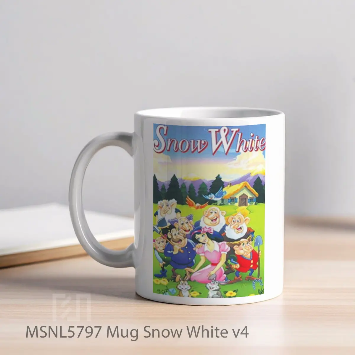 Mug Snow White V4 Gelas Keramik Tema Film MSNL5797 - Tampak Kiri