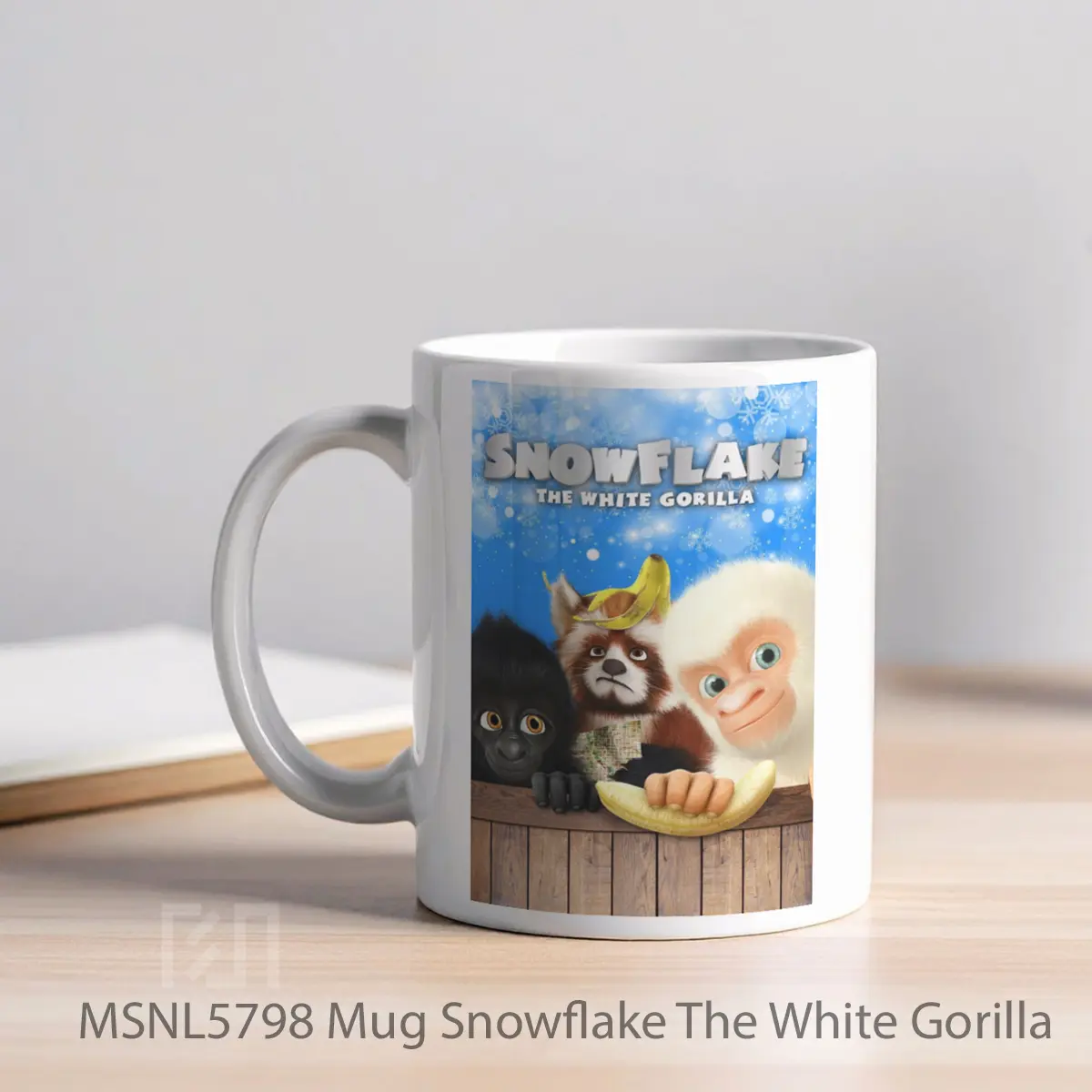 Mug Snowflake The White Gorilla Gelas Keramik Tema Film MSNL5798 - Tampak Kiri