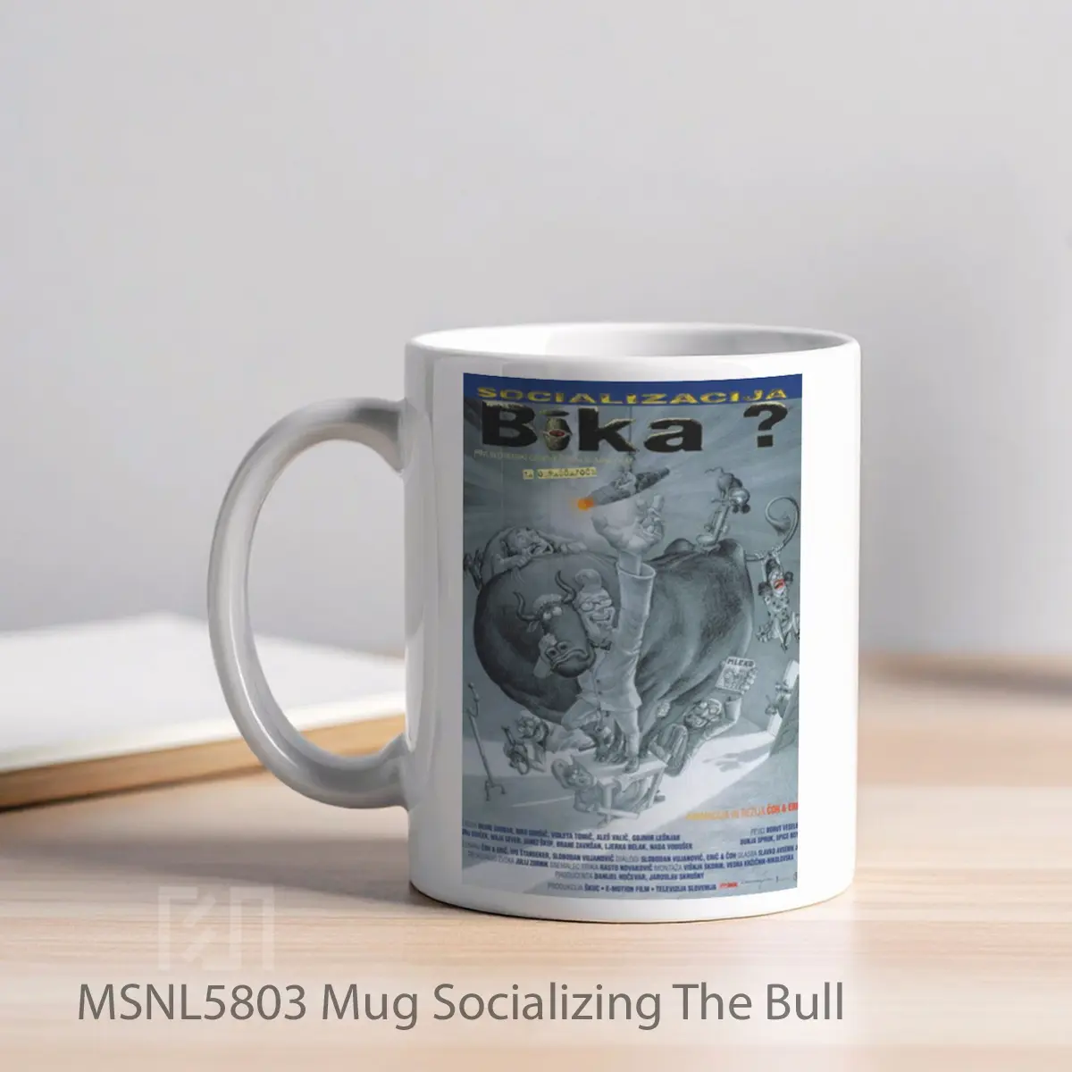 Mug Socializing The Bull Gelas Keramik Tema Film MSNL5803 - Tampak Kiri