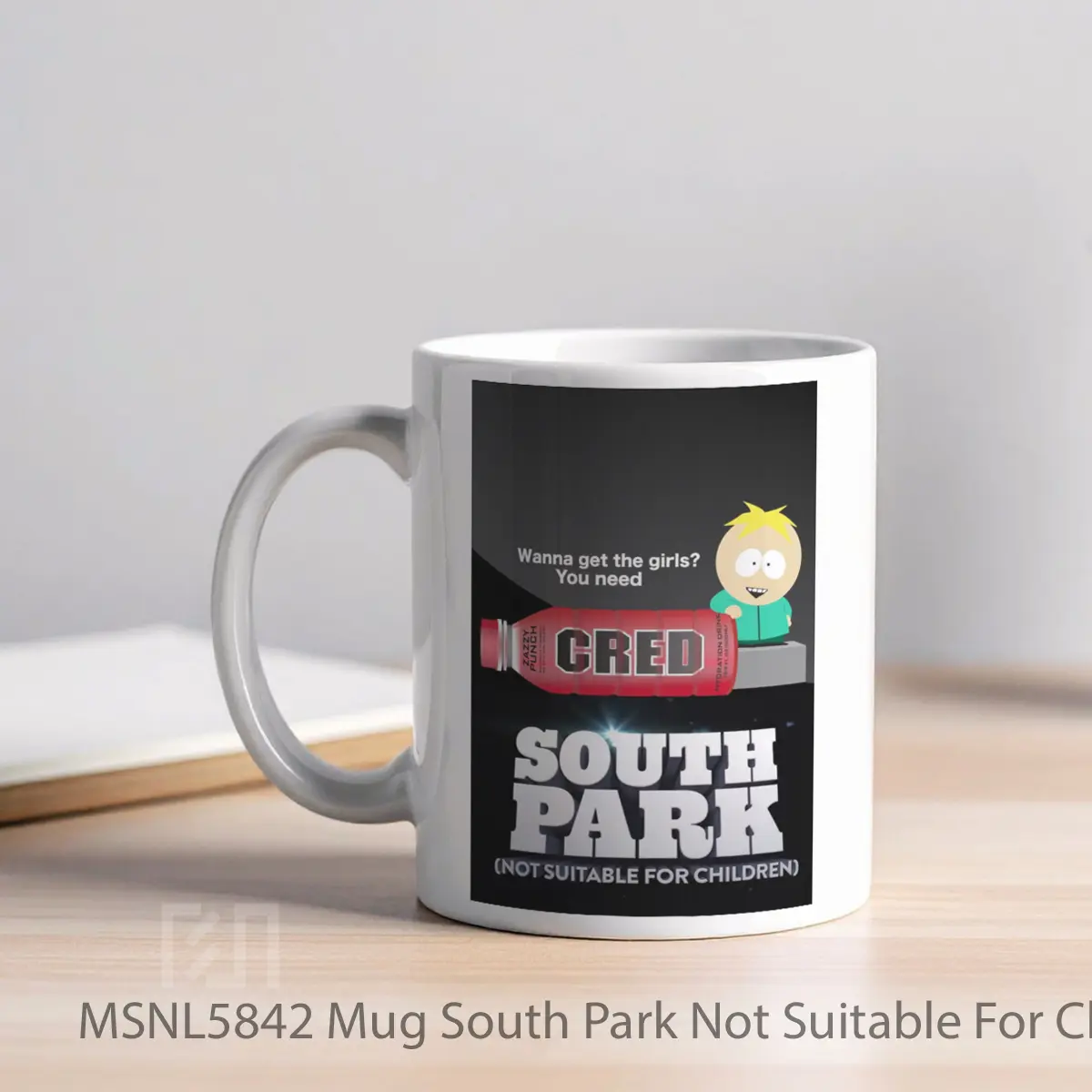 Mug South Park Not Suitable For Children Gelas Keramik Tema Film MSNL5842 - Tampak Kiri