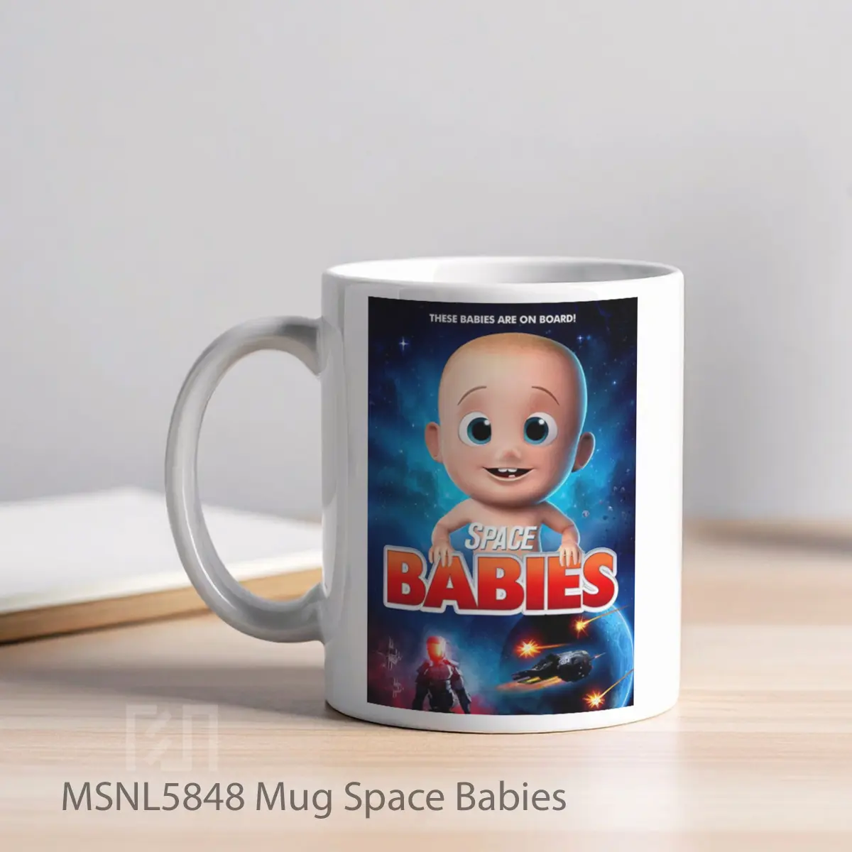 Mug Space Babies Gelas Keramik Tema Film MSNL5848 - Tampak Kiri