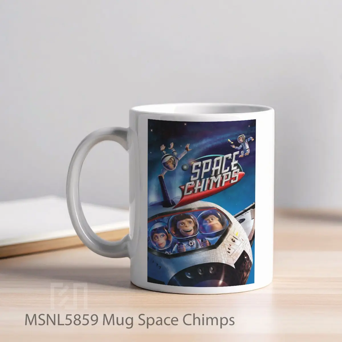 Mug Space Chimps Gelas Keramik Tema Film MSNL5859 - Tampak Kiri