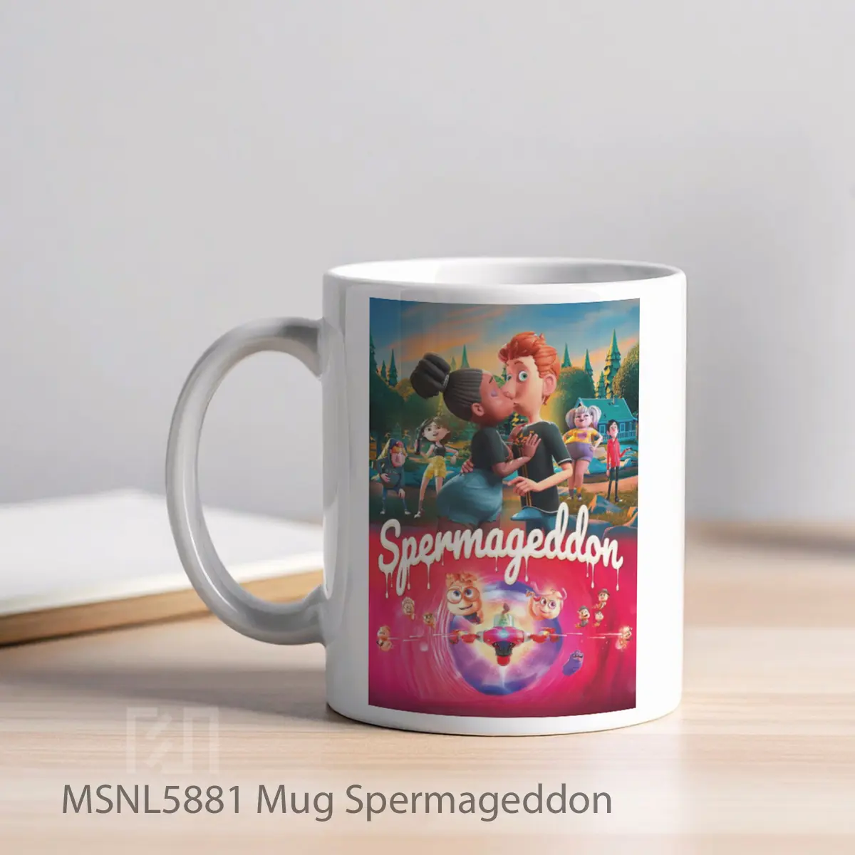 Mug Spermageddon Gelas Keramik Tema Film MSNL5881 - Tampak Kiri