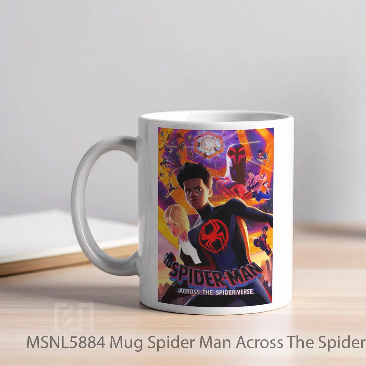 Mug Spider Man Across The Spider Verse Gelas Keramik Tema Film MSNL5884 - Tampak Kiri