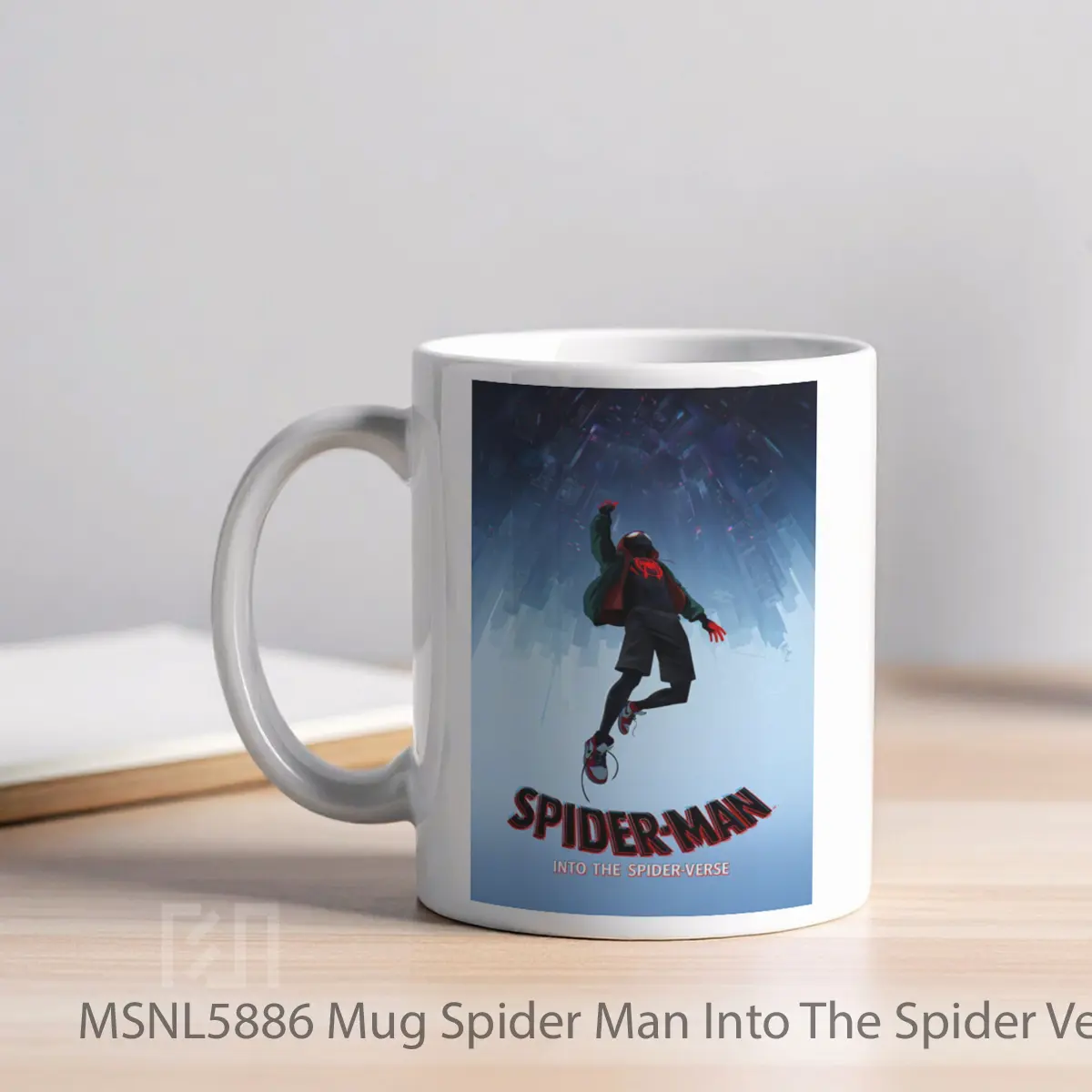 Mug Spider Man Into The Spider Verse Gelas Keramik Tema Film MSNL5886 - Tampak Kiri