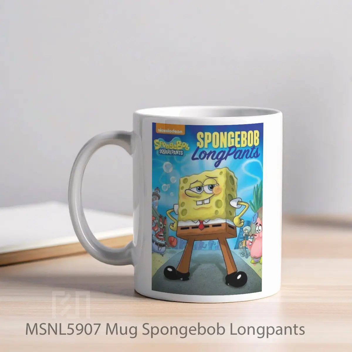Mug Spongebob Longpants Gelas Keramik Tema Film MSNL5907 - Tampak Kiri
