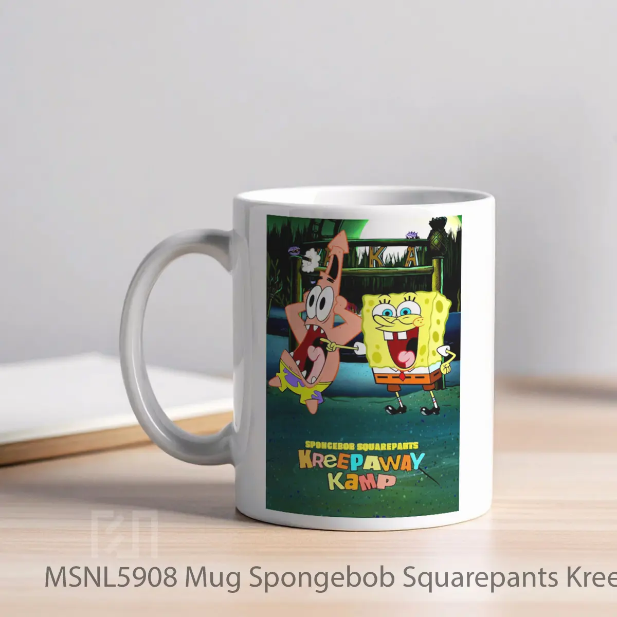 Mug Spongebob Squarepants Kreepaway Kamp Gelas Keramik Tema Film MSNL5908 - Tampak Kiri