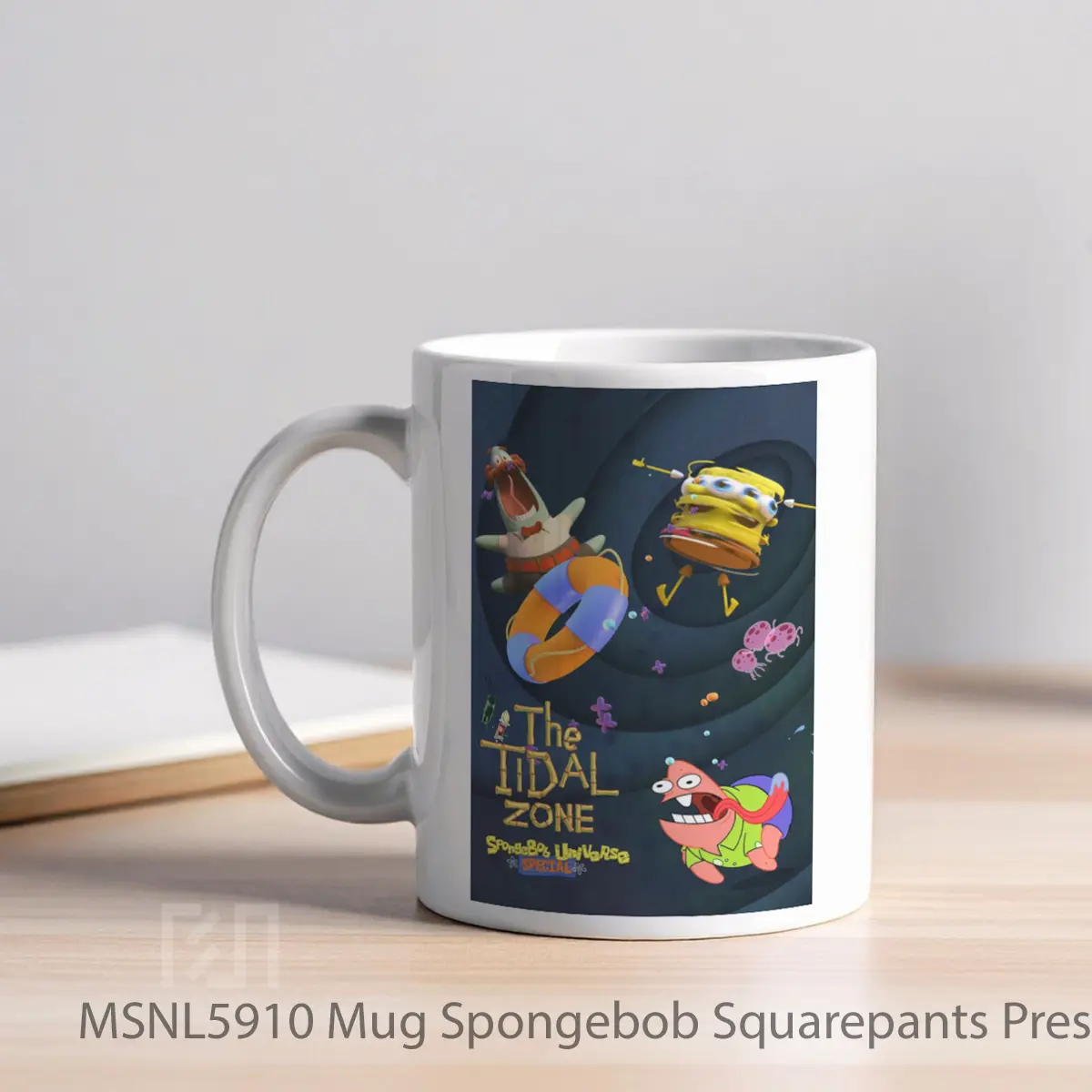 Mug Spongebob Squarepants Presents The Tidal Zone Gelas Keramik Tema Film MSNL5910 - Tampak Kiri