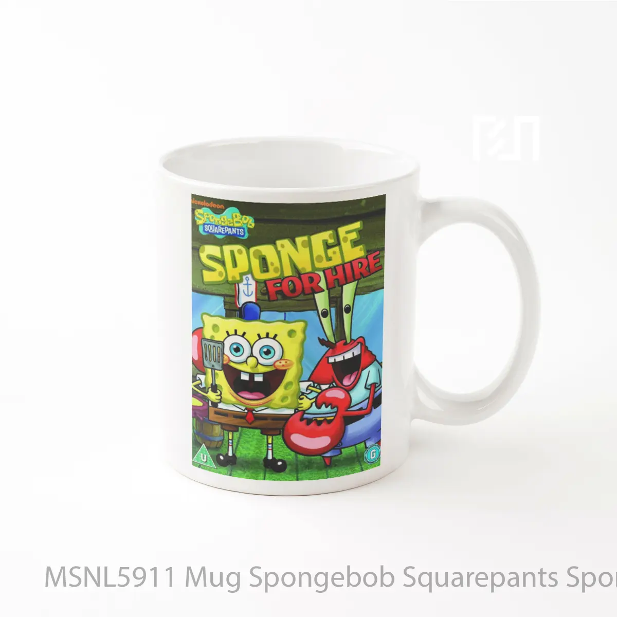 Mug Spongebob Squarepants Sponge For Hire Gelas Keramik Tema Film MSNL5911