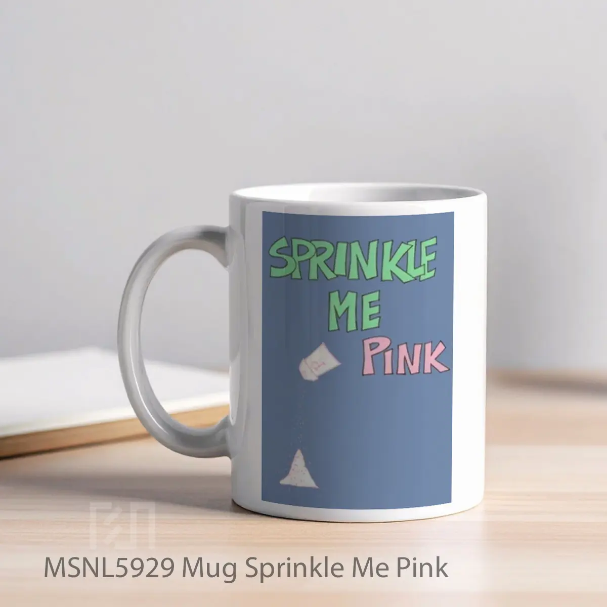 Mug Sprinkle Me Pink Gelas Keramik Tema Film MSNL5929 - Tampak Kiri