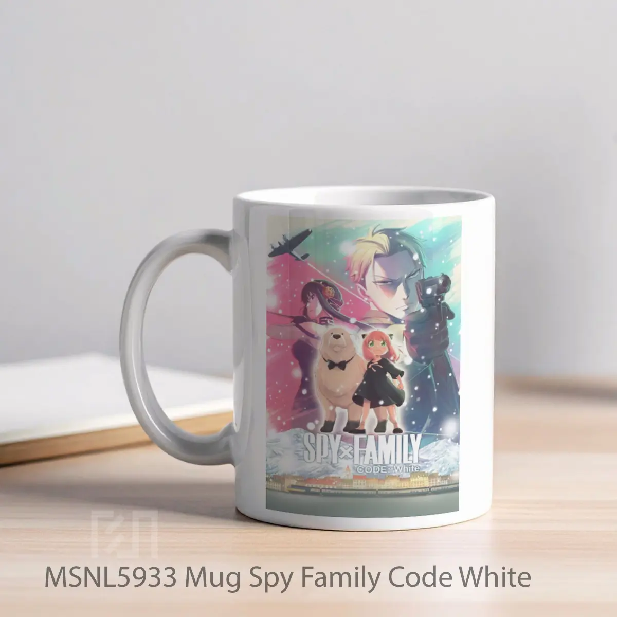 Mug Spy Family Code White Gelas Keramik Tema Film MSNL5933 - Tampak Kiri