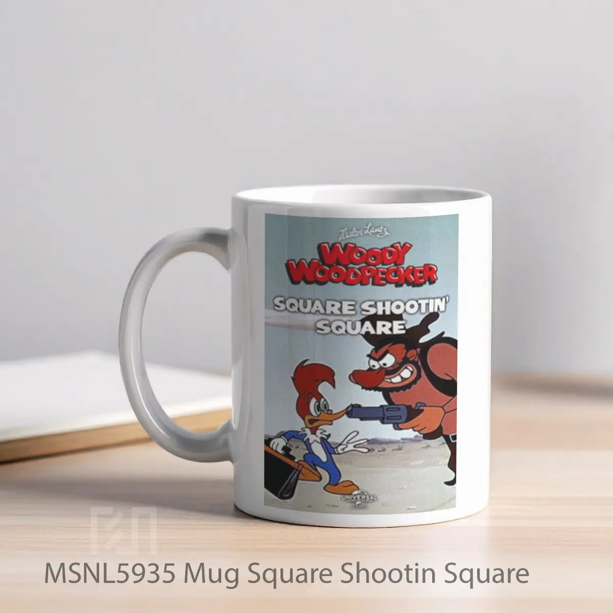 Mug Square Shootin Square Gelas Keramik Tema Film MSNL5935 - Tampak Kiri