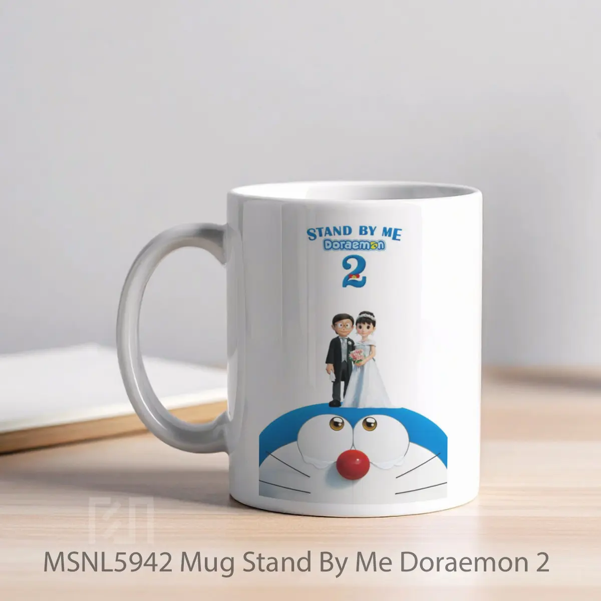 Mug Stand By Me Doraemon 2 Gelas Keramik Tema Film MSNL5942 - Tampak Kiri