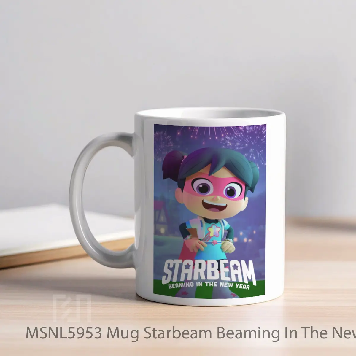 Mug Starbeam Beaming In The New Year Gelas Keramik Tema Film MSNL5953 - Tampak Kiri