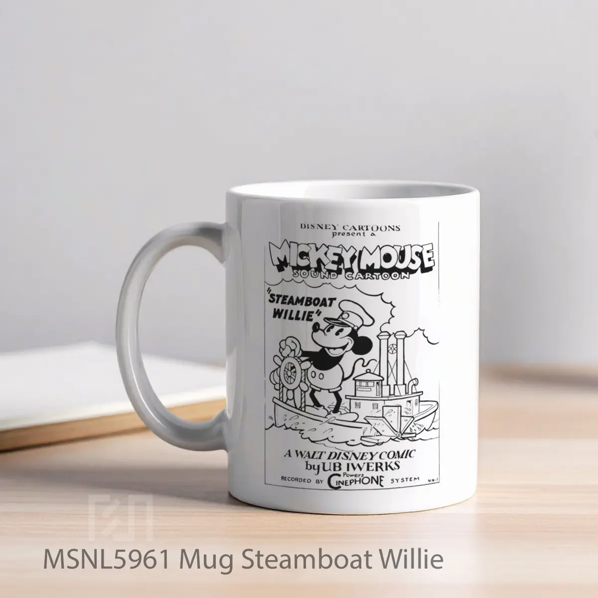 Mug Steamboat Willie Gelas Keramik Tema Film MSNL5961 - Tampak Kiri