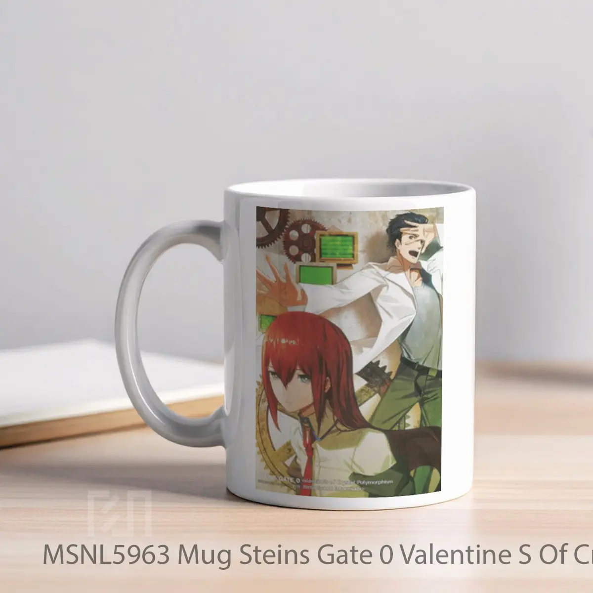 Mug Steins Gate 0 Valentine S Of Crystal Polymorphism Bittersweet Intermedio Gelas Keramik Tema Film MSNL5963 - Tampak Kiri