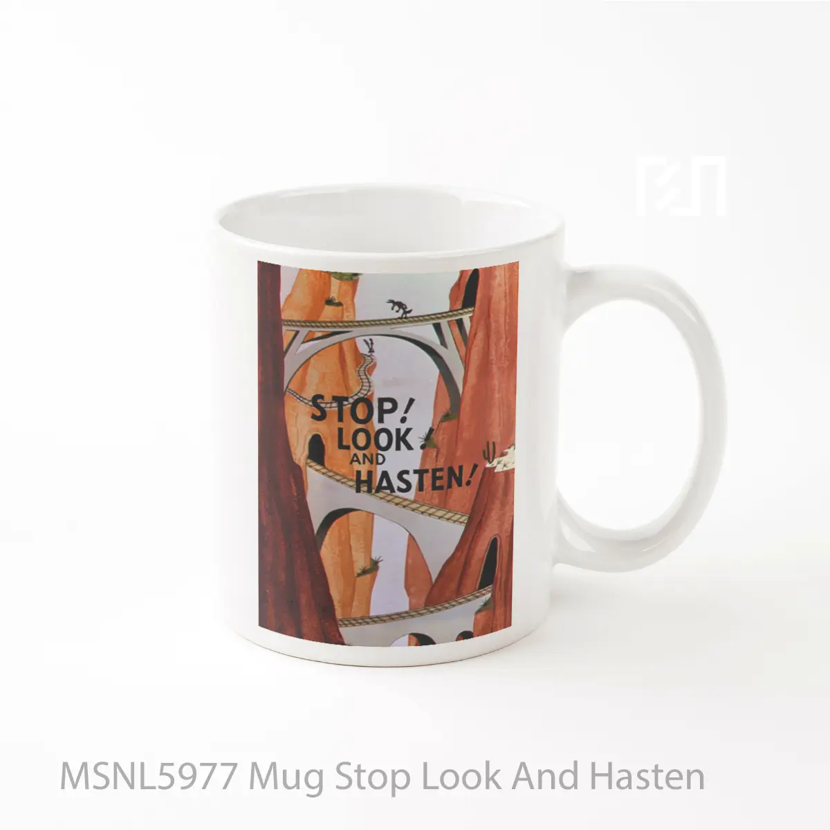 Mug Stop Look And Hasten Gelas Keramik Tema Film MSNL5977