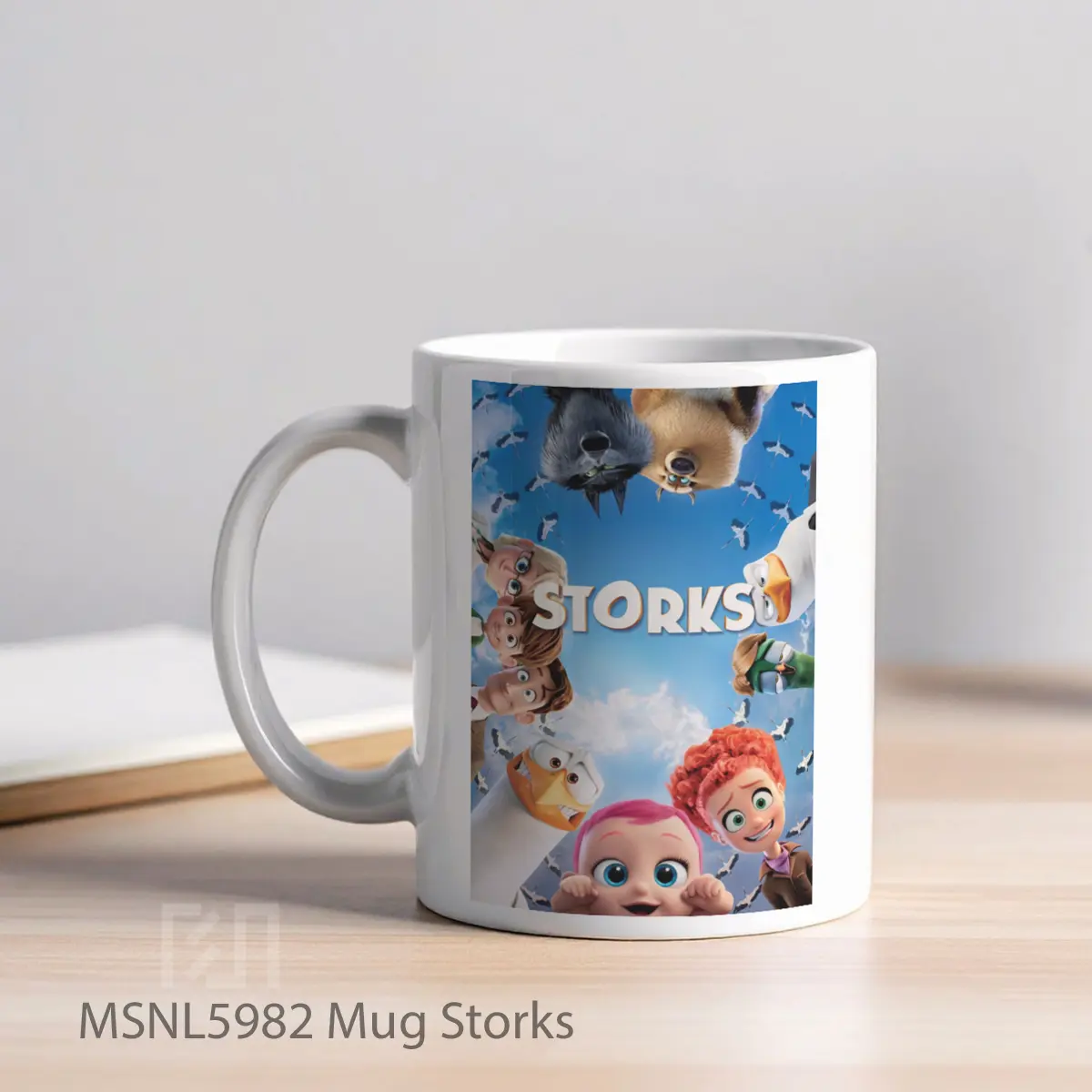 Mug Storks Gelas Keramik Tema Film MSNL5982 - Tampak Kiri