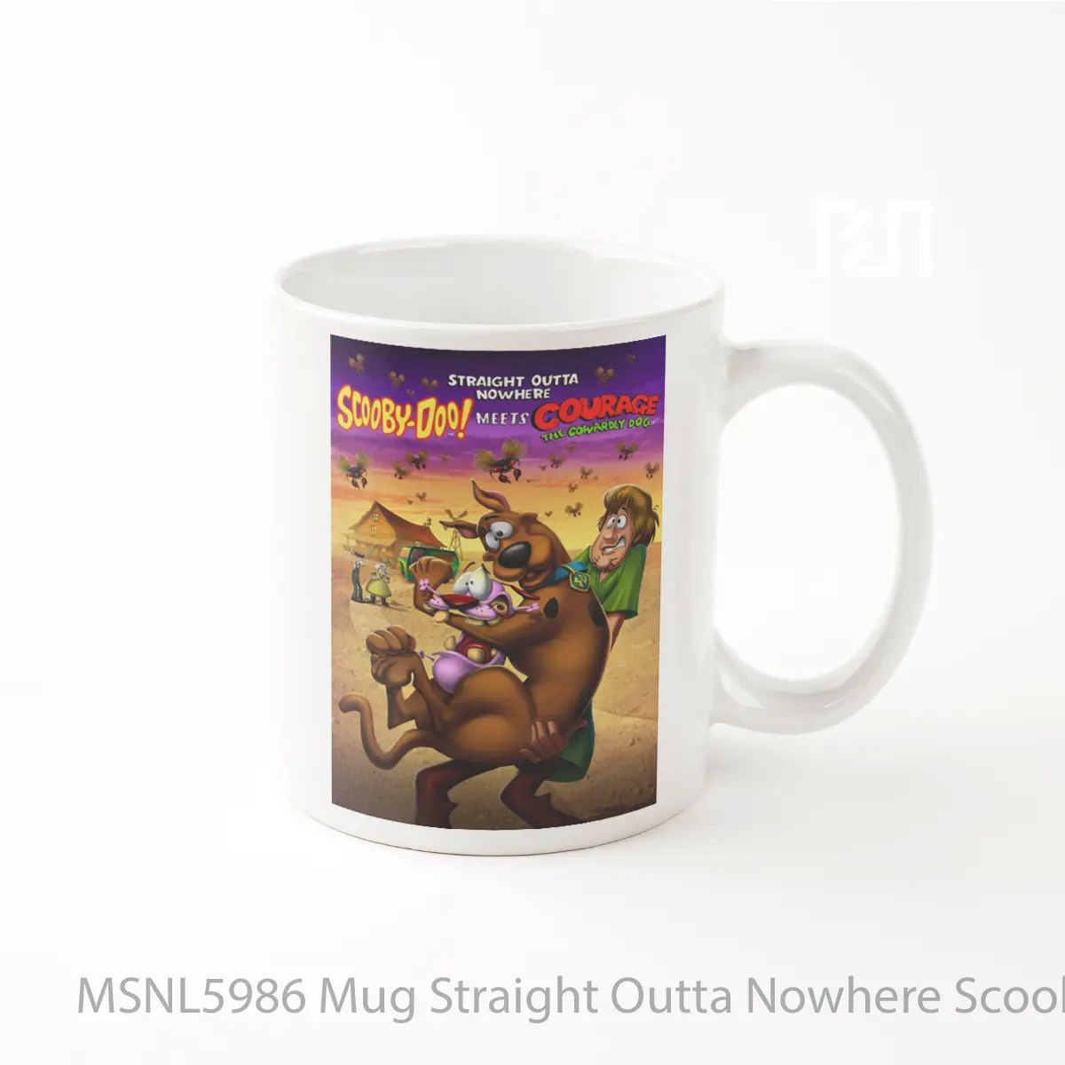 Mug Straight Outta Nowhere Scooby Doo Meets Courage The Cowardly Dog Gelas Keramik Tema Film MSNL5986