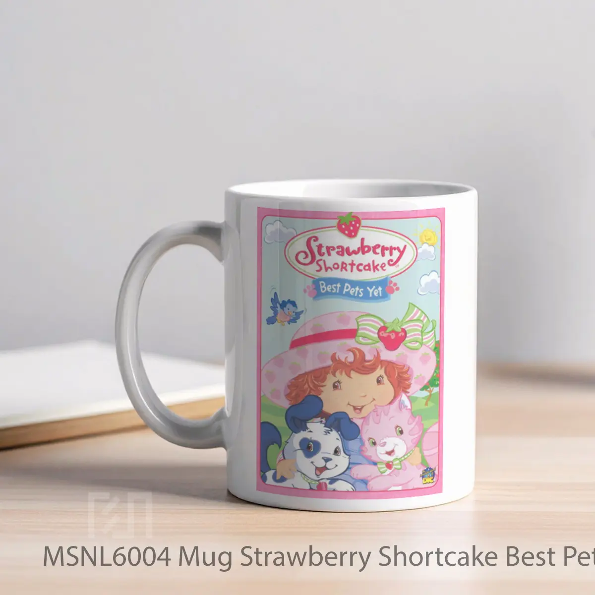 Mug Strawberry Shortcake Best Pets Yet Gelas Keramik Tema Film MSNL6004 - Tampak Kiri