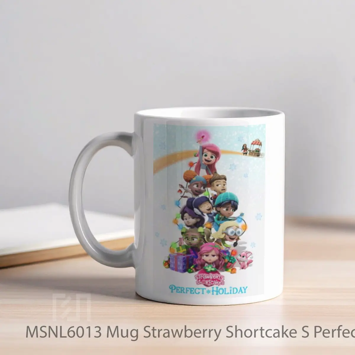 Mug Strawberry Shortcake S Perfect Holiday Gelas Keramik Tema Film MSNL6013 - Tampak Kiri